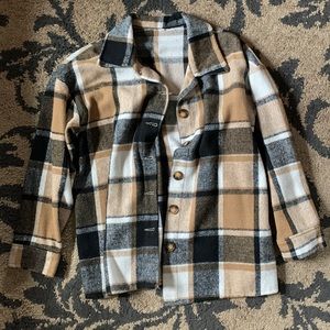 Fleece plaid jacket